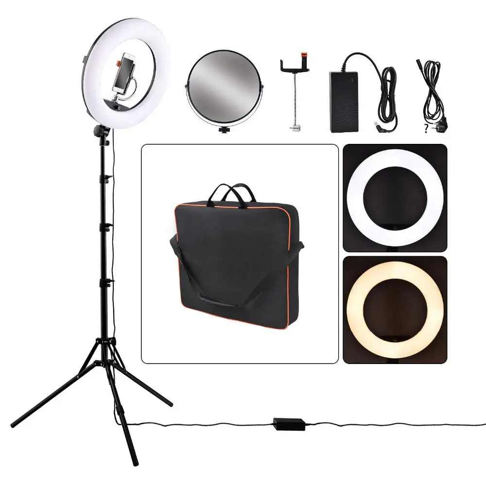 

Yidoblo FD-480II Dimmable Bi-color 18 96W Camera Photo Video Photography LED Ring Light LCD Screen/bag Tripod Stand/Mirror