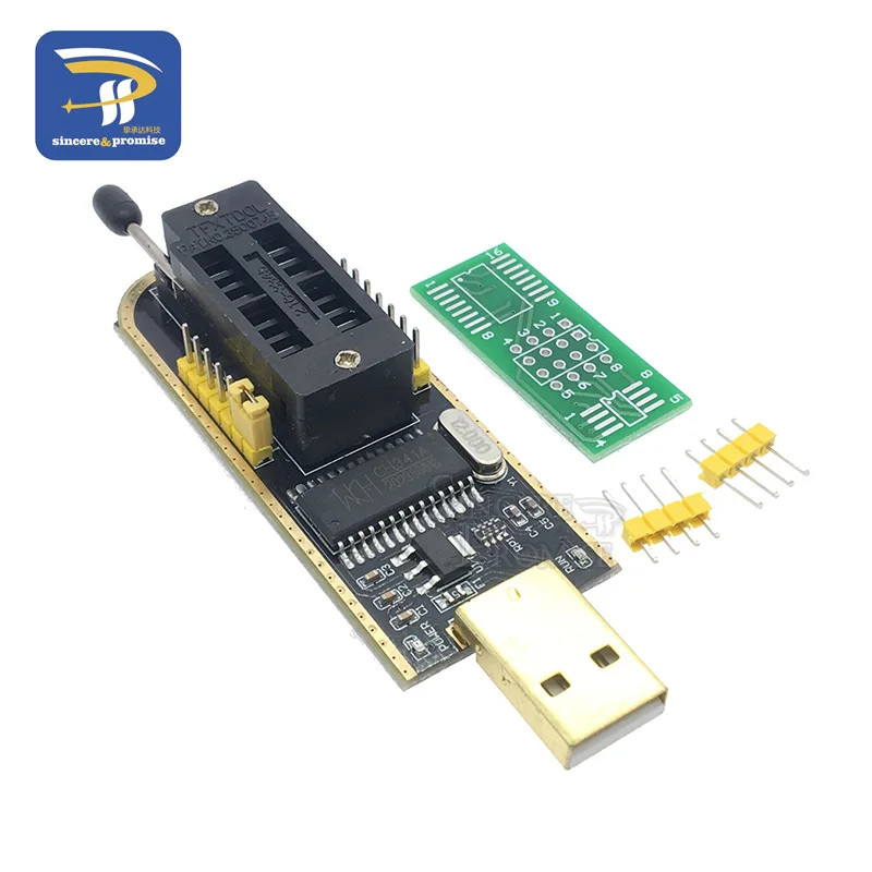 SOIC8 SOP8 тестовый зажим для EEPROM 93CXX/25CXX/24CXX адаптер+ CH341A 24 25 серии EEPROM флэш-память биос USB программист модуль - Цвет: CH341A programmer