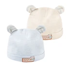 Детская шапочка для новорожденных, однотонная, с милыми медвежьими ушками, для мальчиков и девочек, подарок на праздник, одежда, 0-6 месяцев