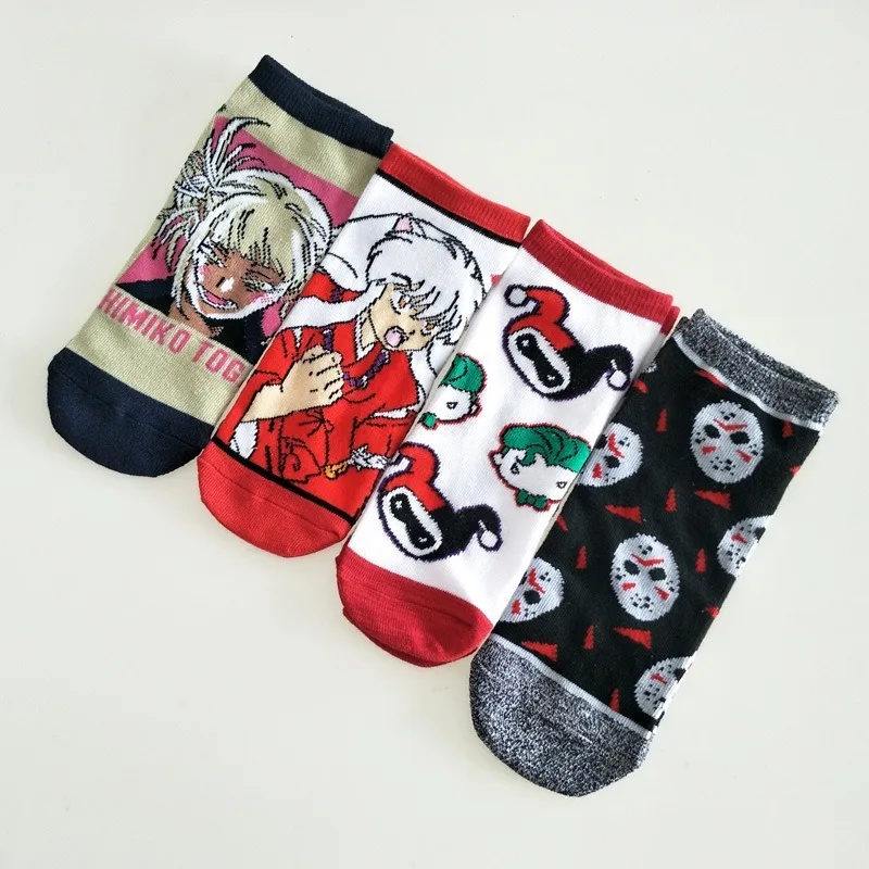 Носки женские Inuyasha носки Мультяшные аниме хлопковые забавные короткие
