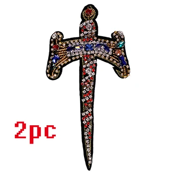 576 2pc 1 шт., вышивка бисером, хрустальные стразы, крестообразный дизайн, нашивки, аппликация, пришитые нашивки, сумки для одежды, декорированные, сделай сам, шитье TH507 - Цвет: 576 2pc