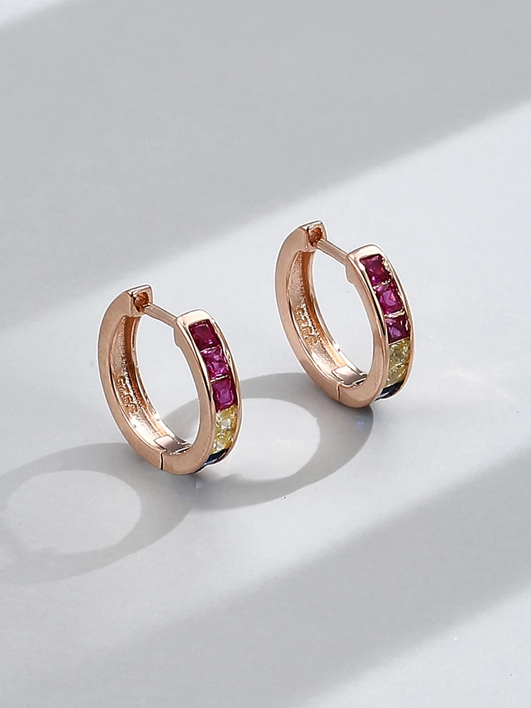 

SILVERHOO S925 Sterling Silver Clip Earrings For Women Color Cubic Zirconia Earrings Romantic Wedding Fine Jewelry New Listing