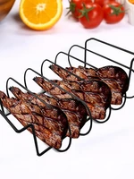 non stick rib racks shelf stainless steel bbq rack for gas smoker charcoal grill oven roaster stand chicken rib holder