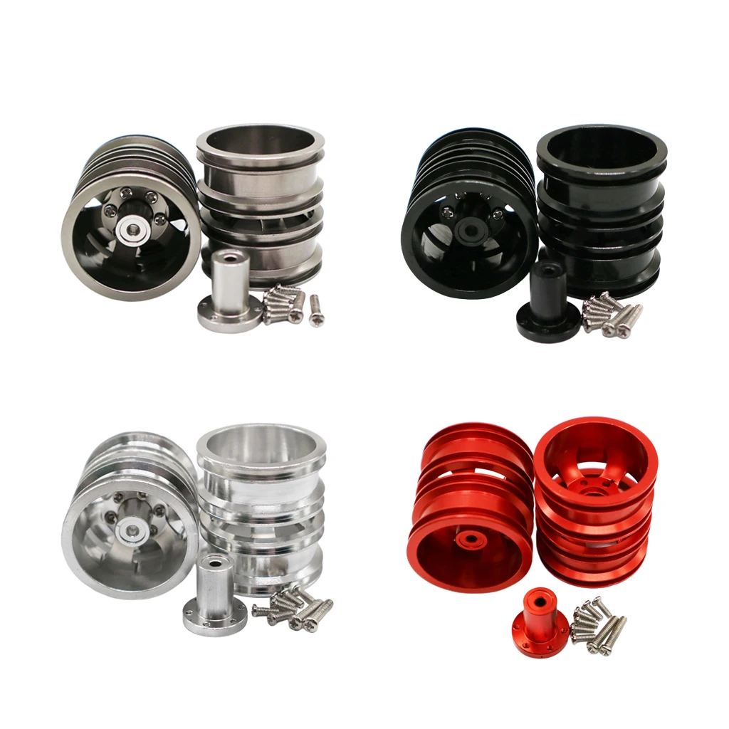 

1/10 Aluminum RC Wheel Hubs, 2-Pack Rear Wheel Rims For WPL and JJRC RC Car Toy