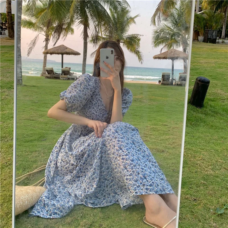 Французский воротник в стиле ретро с цветочным принтом | Женская одежда