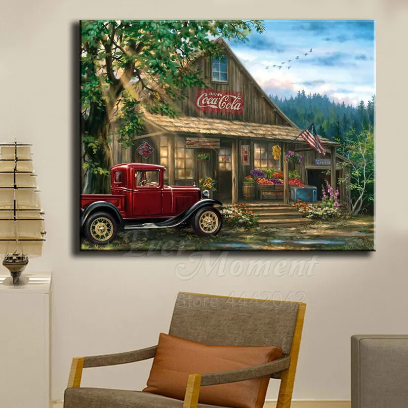 Когда нибудь момент алмазов картина шале автомобиль дерево камни в форме ромба