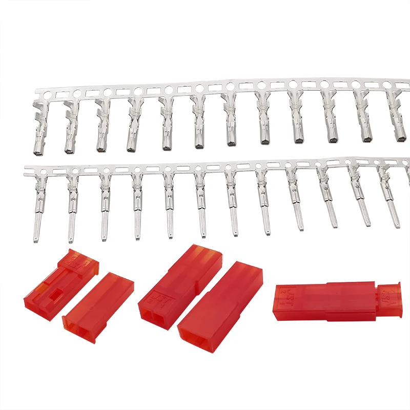 JST 2.54mm SYP 2P Female &amp Male Red Plug Housing Crimp Terminal Connector Kit 300Pcs (50set) JST-SYP-2A for RC Lipo Battery - купить по
