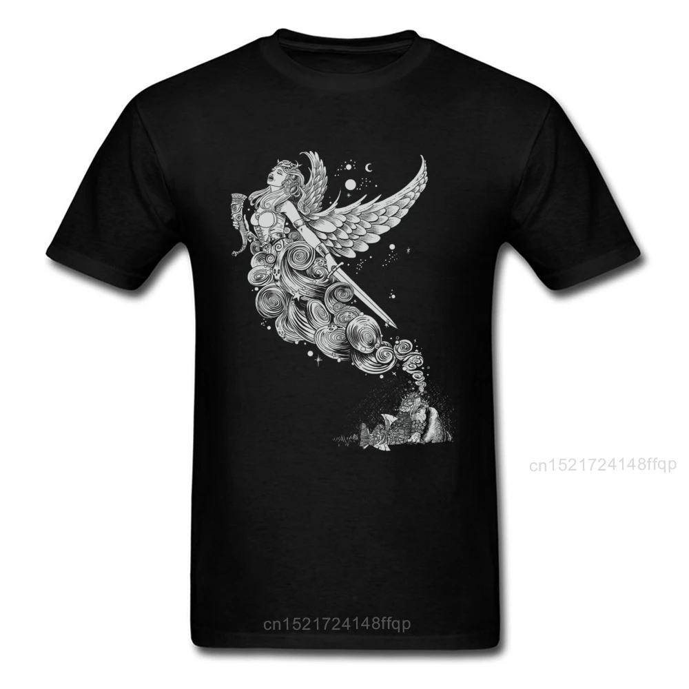 

Angel T-shirt Men Black Tshirt Woman T shirts The Night Before The Battle 100% Cotton Fabric Tops & Tees Classic Black Clothes