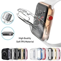 360 full soft clear tpu screen protector case for apple watch series 44mm 40mm 42mm 38mm transparent cover for iwatch 6se543