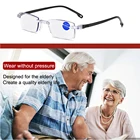 Очки для чтения без оправы для мужчин и женщин, модные аксессуары для чтения с алмазной кромкой и блокировкой синего света