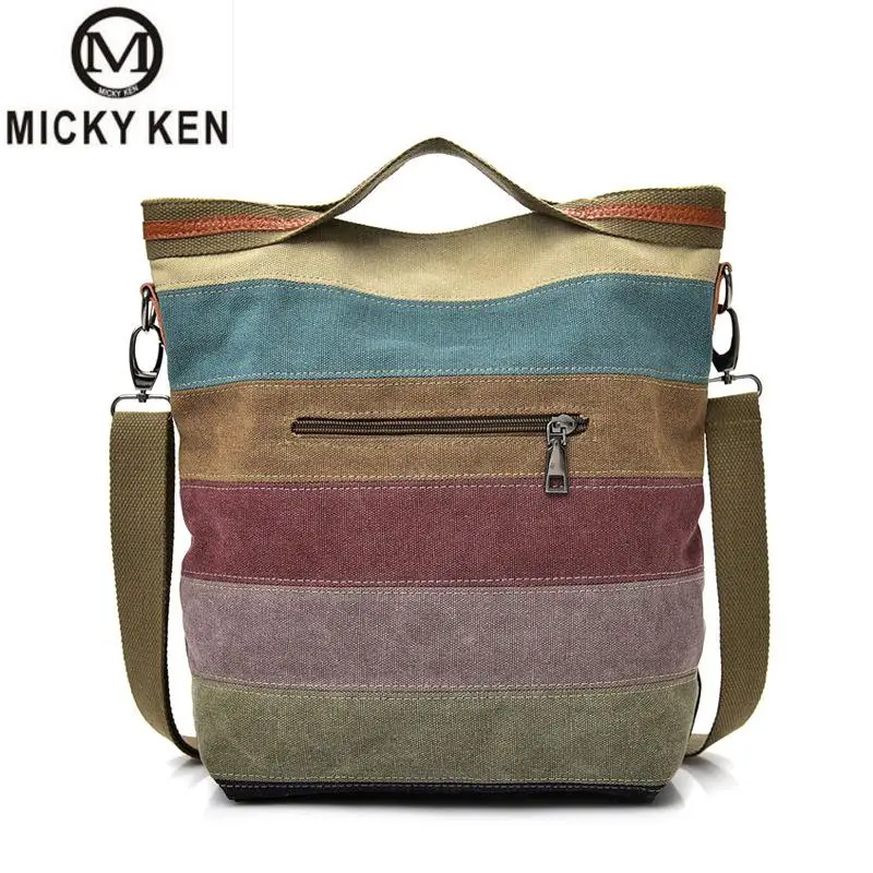 

Female Bag Simple Luxury Brand Canvas Single-shoulder Messenger Bag Large-capacity Multi-compartment Stitching Women Bag