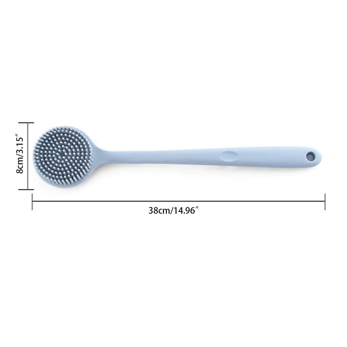 

38X8cm Silicone Handle Back Brush Body Shower Sponge Scrubber Exfoliating Scrub Skin Massage Exfoliation Bathroom Accessories