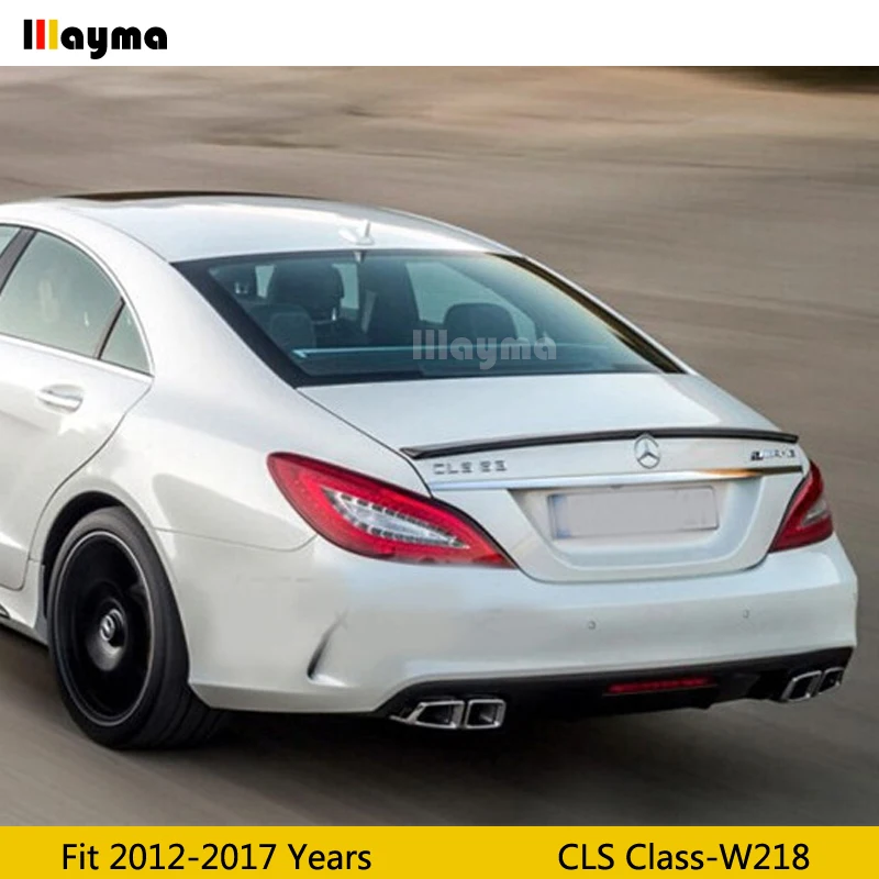 Для AMG Стиль матовая искусственная кожа серость задний спойлер на багажник для Benz