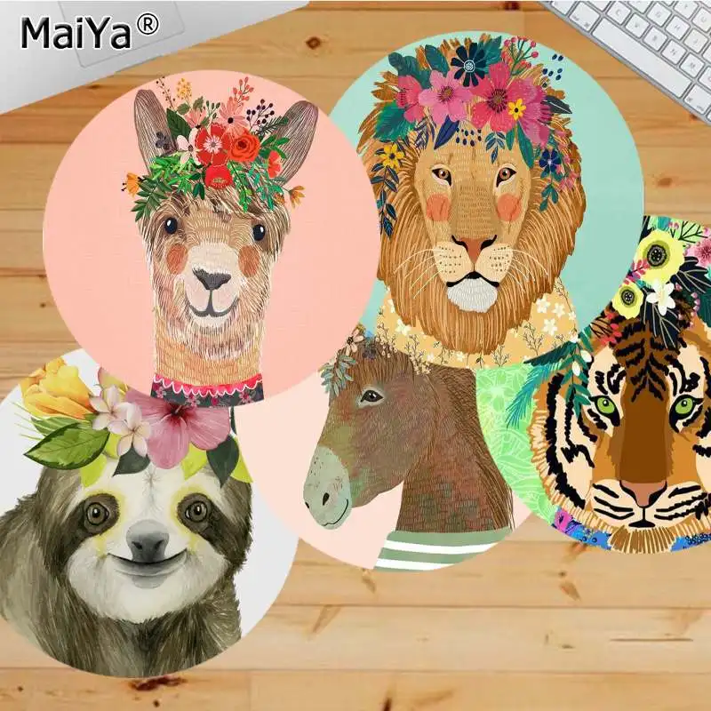 

Коврик для мыши Babaite с изображением моих любимых животных, цветов, круглые настольные коврики для ноутбука, игровой коврик для мыши, коврик д...