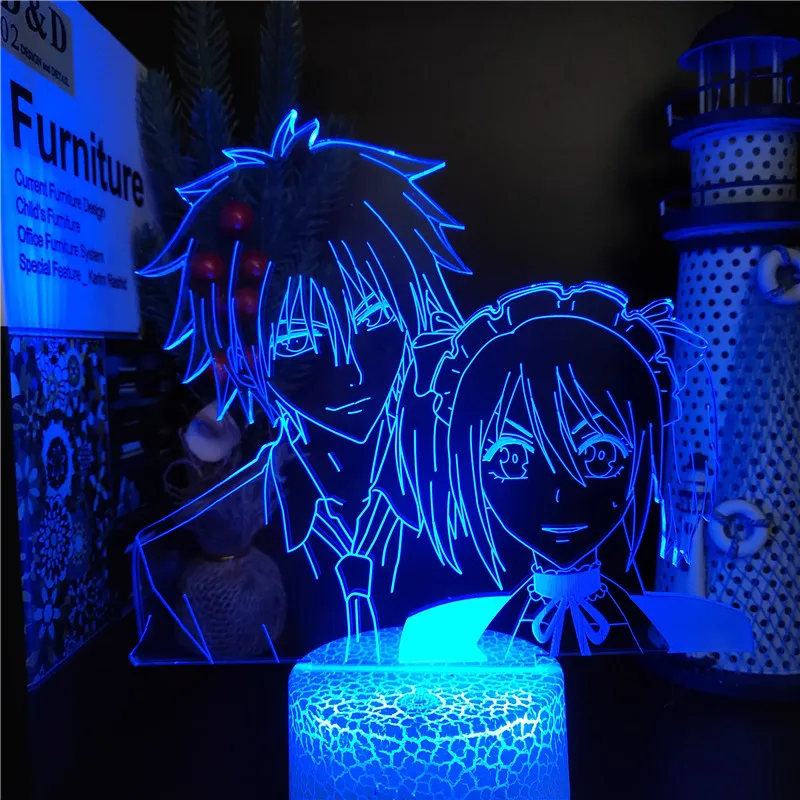 Акриловая 3d лампа Maid Sama Usui и Misaki светодиодная иллюзия светильник с USB сенсорным