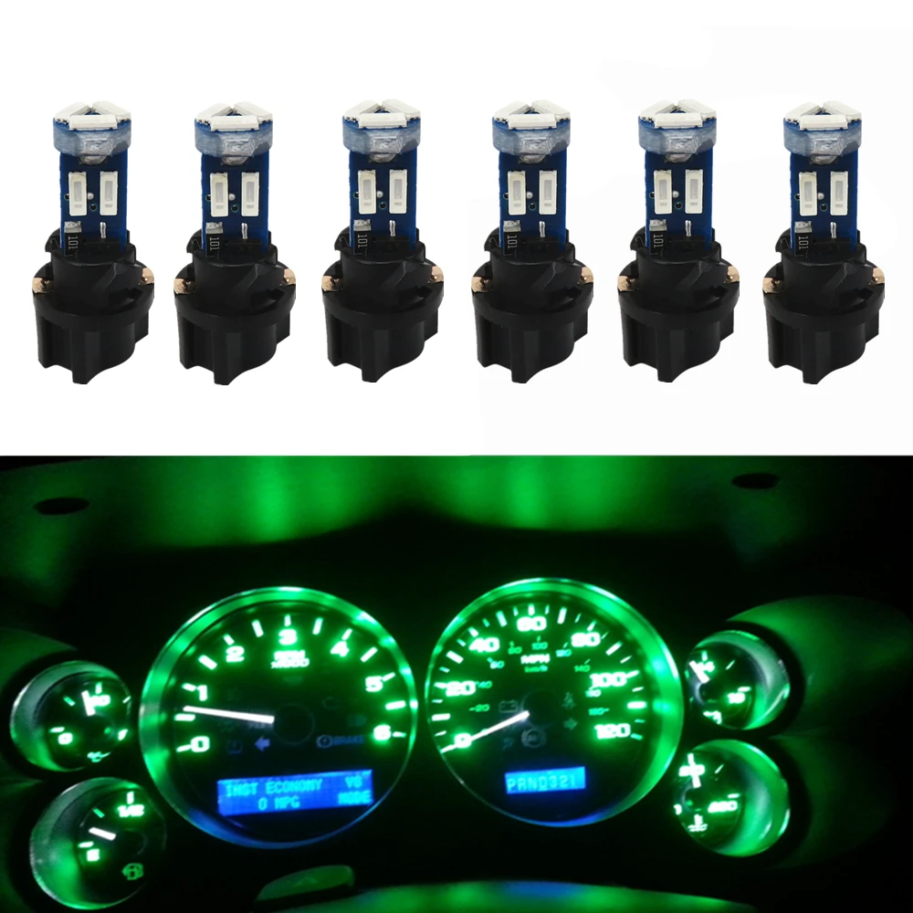WLJH 6x высокий яркий Canbus T5 светодиодный 17 37 73 74 286 2721 4014 инструмент SMD панельный