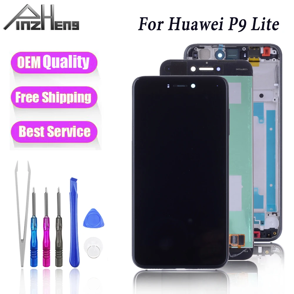 

Оригинальный ЖК-дисплей PINZHENG для Huawei P9 Lite, ЖК-дисплей с сенсорным экраном для Huawei P9 Lite, сменный экран с дигитайзером и рамкой