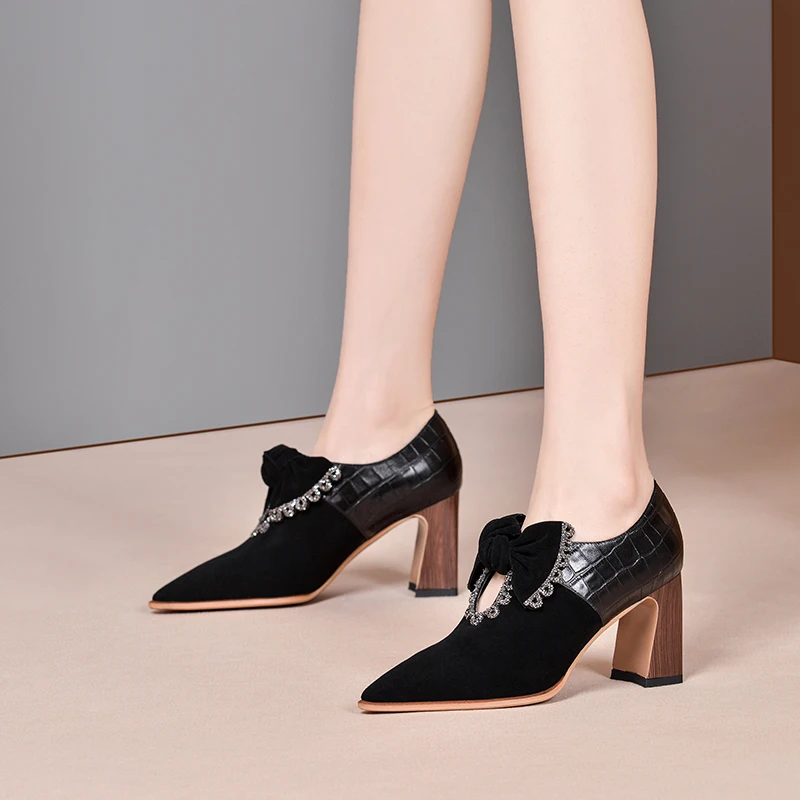

MORAZORA 2020 new arrival fashion dress shoes thick high heels pointed toe women pumps spring smmer slip-on single shoes