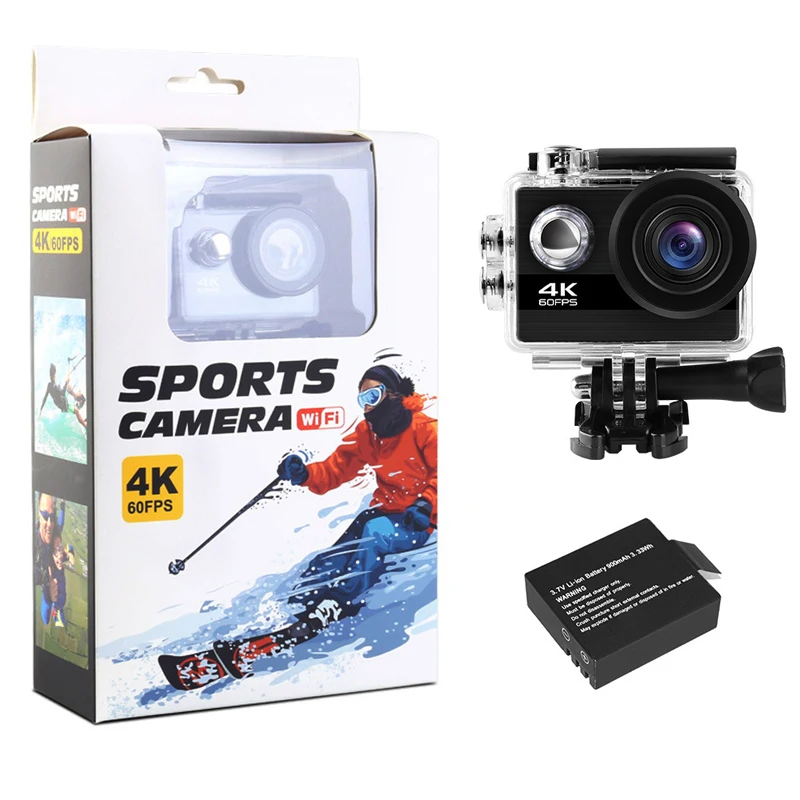 4K Экшн-камера Ultra HD 4K 60fps 24MP Wifi Спортивная камера 2,0 ''ips экран 170D Wide Angel Go Водонепроницаемая профессиональная спортивная видеокамера