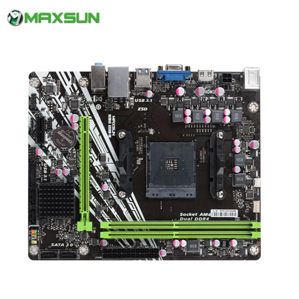 Maxsun MS Earthshaker A320M VH AMD Материнская плата mATX двухканальный DDR4 Gigabit LAN 4 x SATAIII 2 USB3.1 HDMI