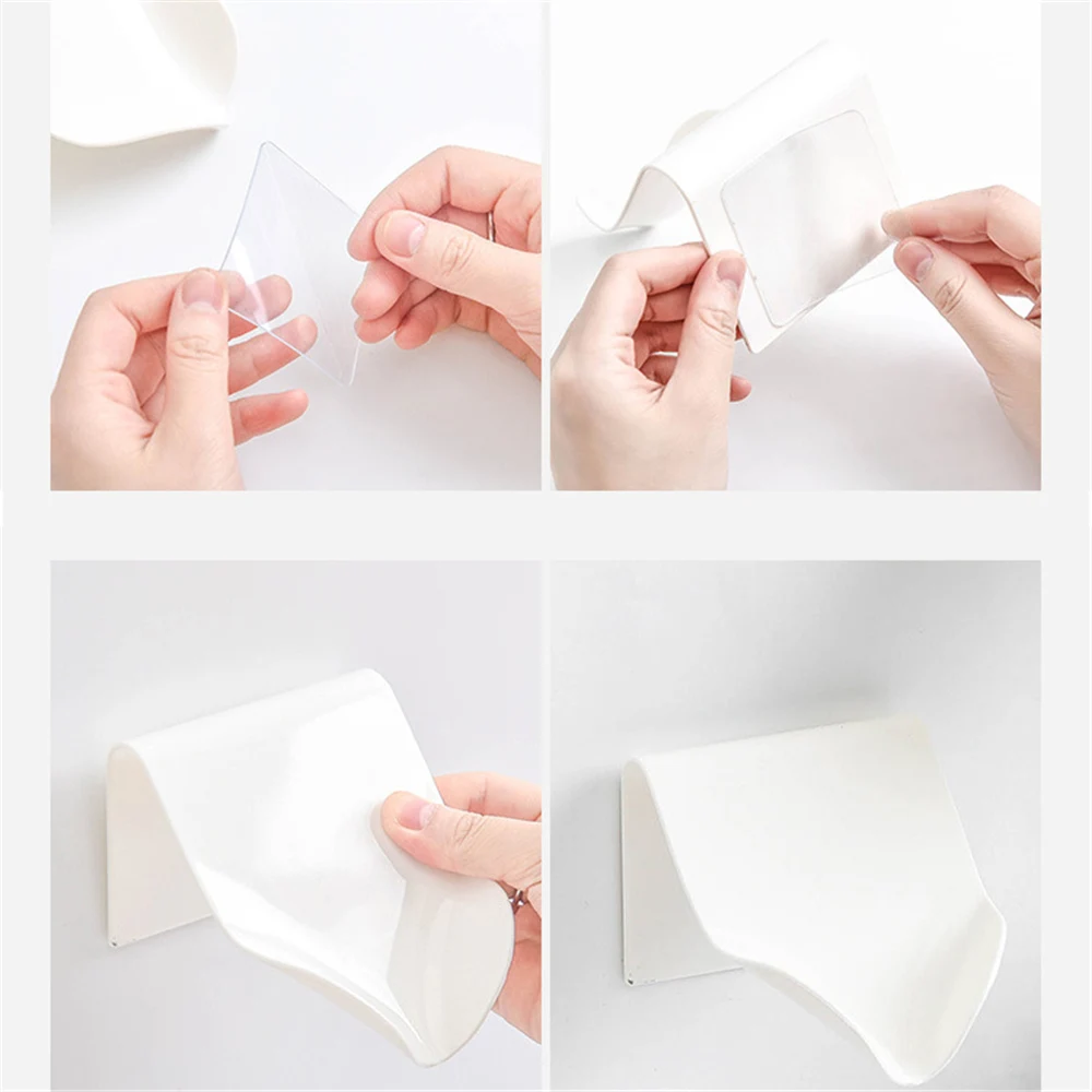 

Brand New Wall Mounted Self Adhesive Soap Dish Holder For Bathroom Kitchen Plate Racks