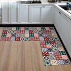 Противоскользящий кухонный коврик, напольное покрытие с геометрическим рисунком, для гостиной, балкона, ванной комнаты, прихожей