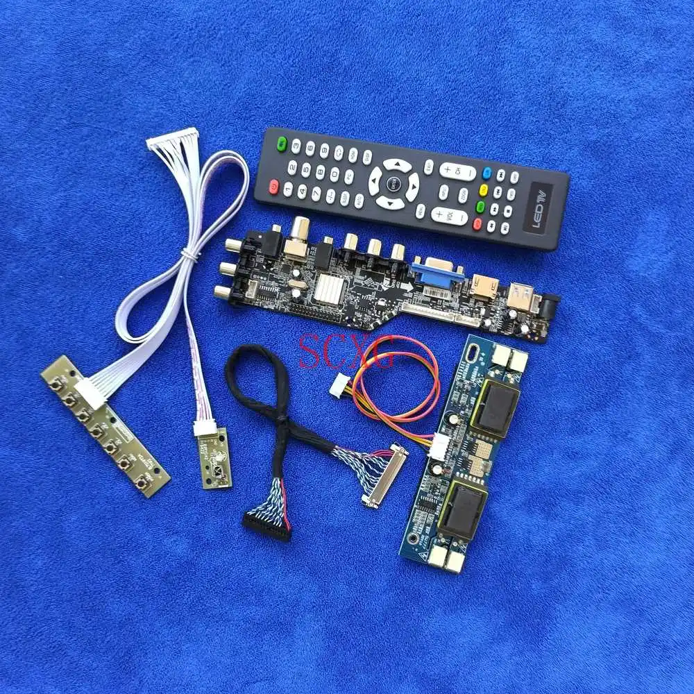 

30-Pin LVDS 1366*768 KIT Digital Signal DVB For M185B1-L01/TMS185WX1-01TB LCD Display Drive Board USB VGA HDMI-compatible 4-CCFL