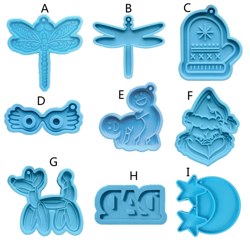 

DIY Silicone Dragonfly Gloves Pendant Resin Mold Letter DAD Keychain Balloon Dog Resin Casting Mold Resin Crafting Tools