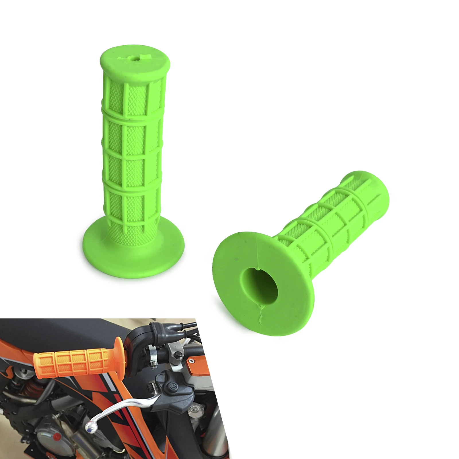 Dark Green 22 мм 7/" резиновая рукоятка рукоятки для CRF YZF WRF KXF KLX для моделей ktm и rmz питбайк Мотокросс Мотоцикл эндуро MX внедорожный - Цвет: Dark Green