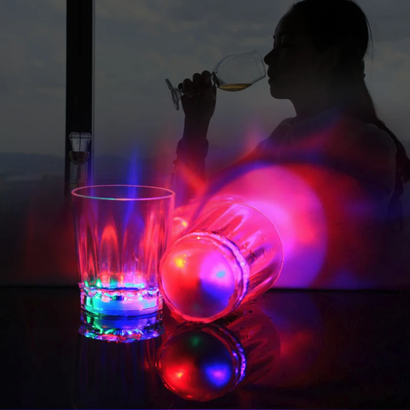 1PC/4 шт Мини Модный Красочный Светодиодный светильник мигающий выстрел стекло со