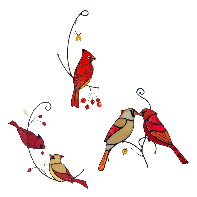 

Cardinal Bird Colored Decorative Window Pendant Personalized For Home Window Hanging Decoration
