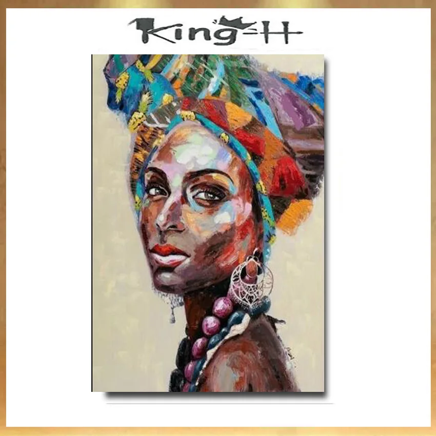 Художественная ручная работа абстрактная африканская картина маслом на холсте с