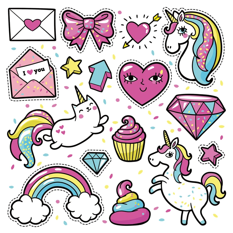 Детские нашивки единороги алмазные сделай сам для одежды простые в