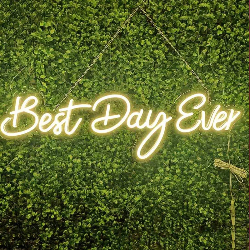 

Custom Neon Sign Best day Ever Neon Signs Wall Art Gifts Decorations Bar Rave Apartment Neon lamp LED Neon Valentines Gift