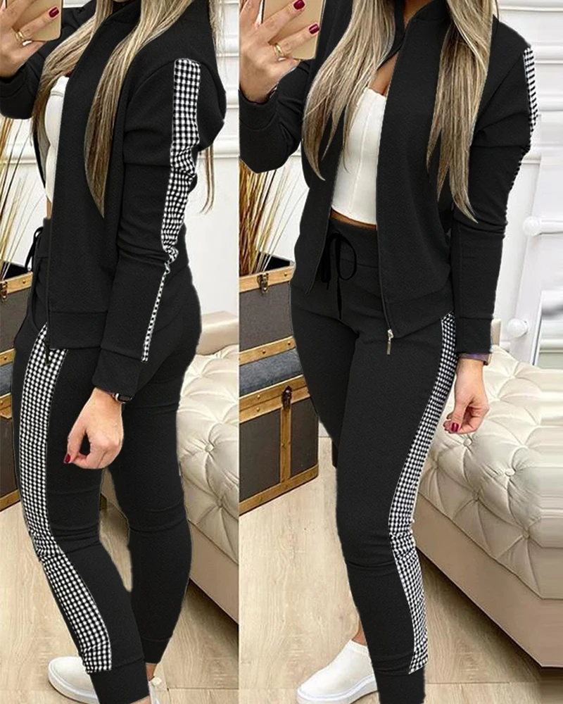 2021 women two piece set outfits autumn womens tracksuit zipper top and pants casual sport suit winter 2 piece woman set free global shipping