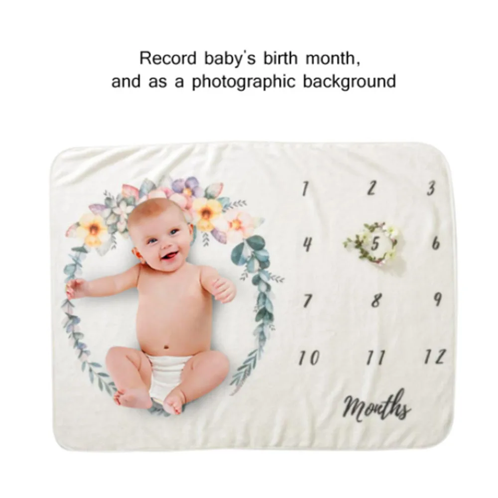 

Cartoon Pattern Infant Baby Milestone Photo Props Background Blankets Play Mats Backdrop Cloth Calendar Photo Accessories
