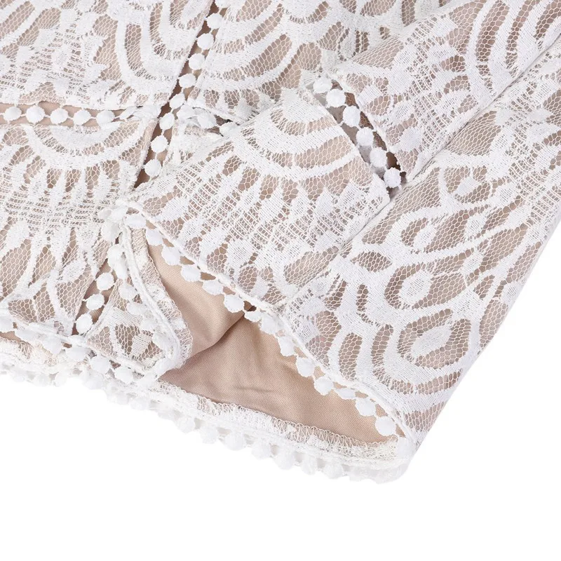 

Women Summer Hot Fashion Hollow Sexy Dress Beige Beach Style