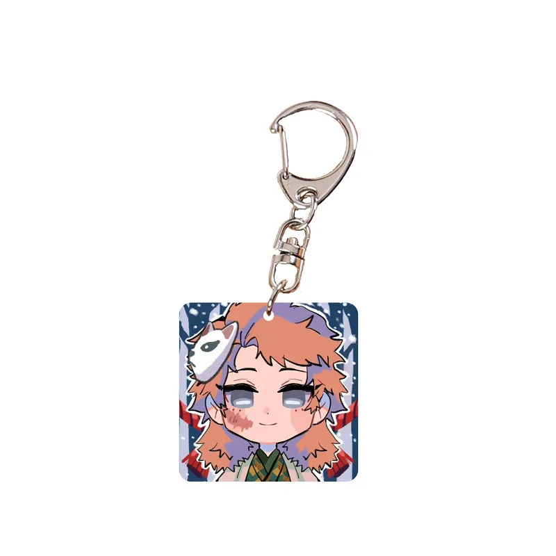 Anime Demon Slayer Keychain Kimetsu No Yaiba Two-sided Cosplay Cartoon Cute Acrylic Pendant Keyring Jewelry Accessories Gift