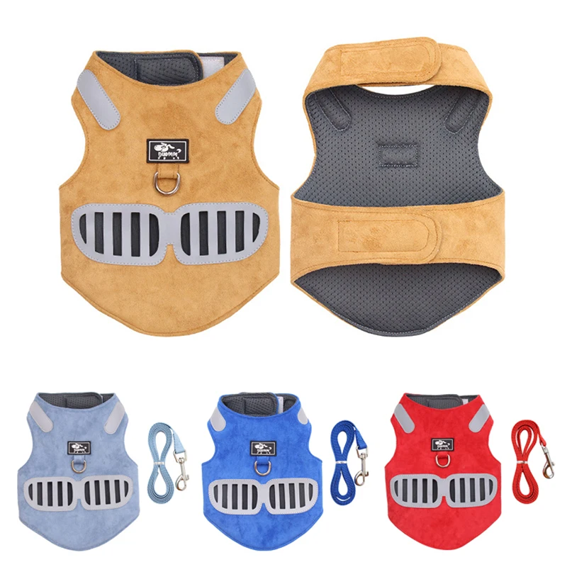 

Luxury Small Dog Harness Vest and Leash Set Summer Breathable Mesh Puppy Cat Harness Reflective Dog Walking Training Accessories