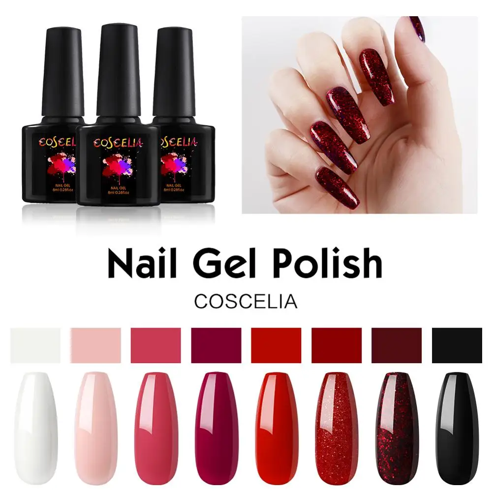 Набор гель лаков COSCELIA для маникюра 8 мл 6/8 шт. УФ светодиодный Гель лак