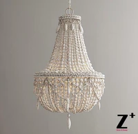 replica item america style large chandelier weathered white wood bead lights free shipping