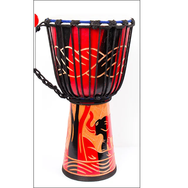 11 ''деревянный кожаный Djembe Африканский барабан (волнистый)-слон | Спорт и