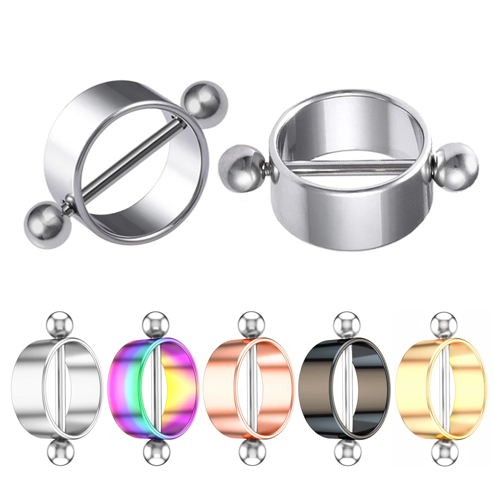 Круглый пирсинг для сосков в стиле панк 2 шт. кольцо гвоздик прямые штанги 16 г