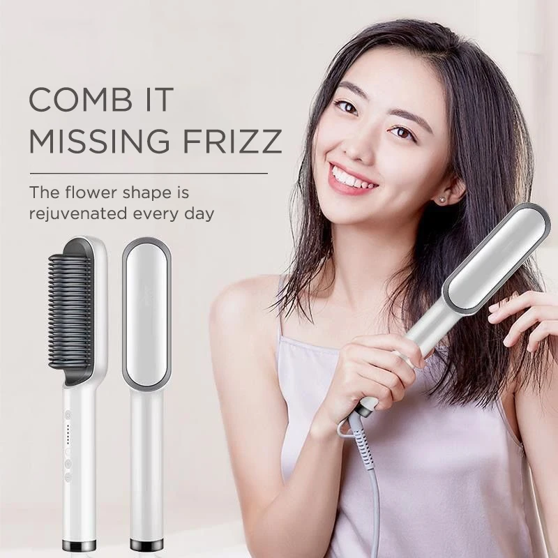 

Multifunctional Professional Hair Straightener Tourmaline Ceramic Hair Curler Brush Hair Comb Straighteners Curling Hair Iron