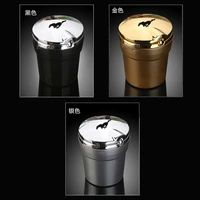 for mustang convertible coupes car ashtray with led lights car logo cigarette smoke holder personality ashtray car accessories