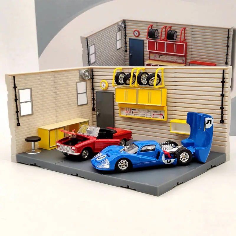 Модель сцены гаража Aurora в масштабе 1:43 1/2/4 шт. (без модельных автомобилей) | Игрушки