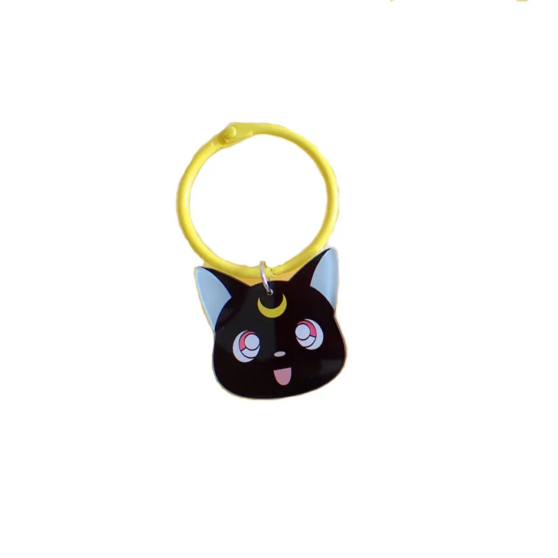 

Cute Acryllic Sailor Moon Luna Anime Keychain Handmade Girls Cat Bell Key Chain Pendant Kids Bag Accessories Keyring