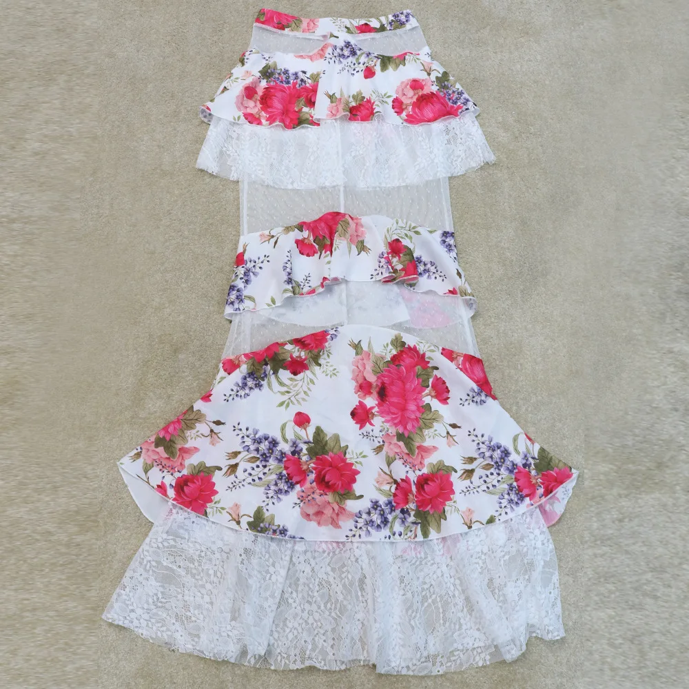 

Sexy Perspective Skirt Set Two-Piece Summer Womens Tube Top Shirt + Half-Length Cake Long Skirt With Mesh Skirt Set 2021 New