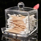 Квадратные ватные палочки, прозрачные, из держатель тампонов хлопка, подставка для хранения, органайзер, коробка, косметичка, чехол для макияжа