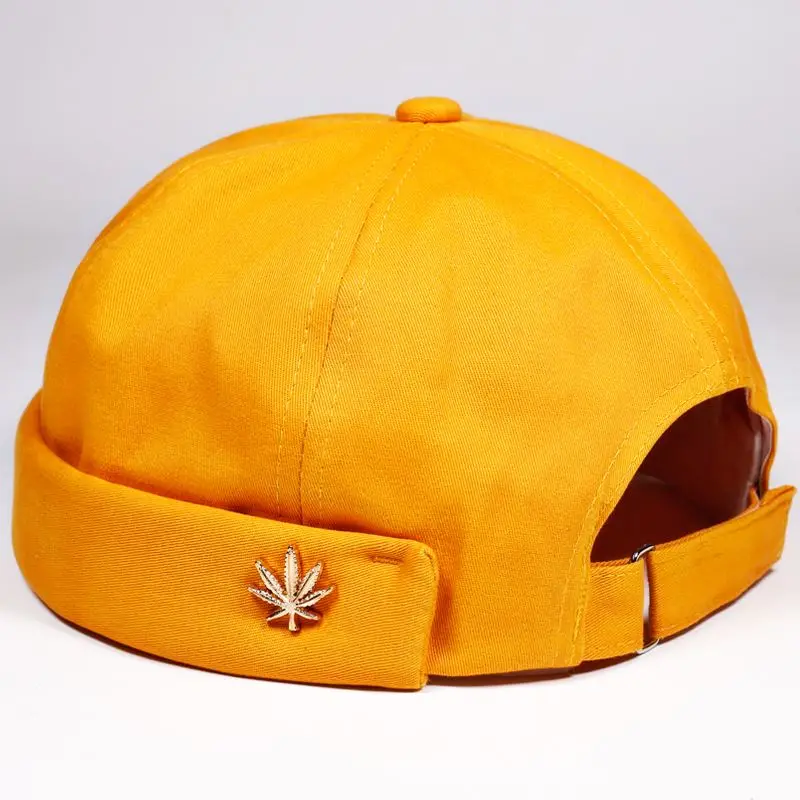 Мужская и женская Skullcap Сейлор Кепка лист заклепки вышивка теплая свернутая